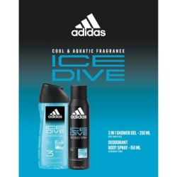 Adidas ICE DIVE MEN zestaw żel pod prysznic 250 ml + dezodorant 150 ml