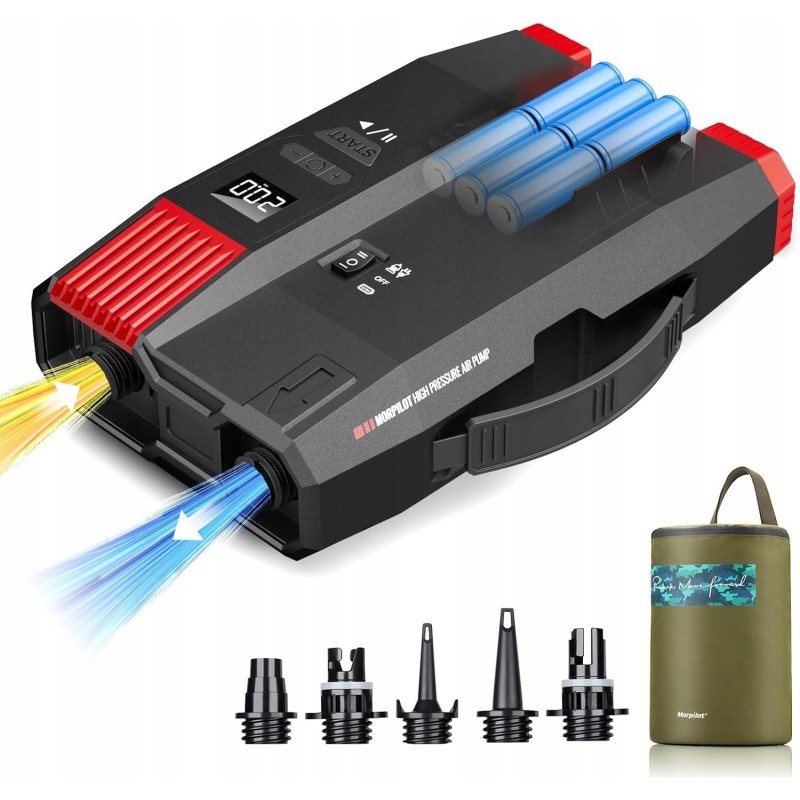 Outlet Morpilot pompka SUP 120W 0-20PSI YF6609 akumulatorowa + 5 nasadek