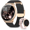 Outlet RUXINGX Damski smartwatch 1,32″ BT IP67 złoto-czarny, 2 paski