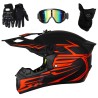Kask dziecięcy Cross Enduro z goglami i rękawicami L 56-57 cm czerwony
