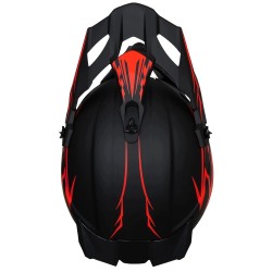 Kask dziecięcy Cross Enduro z goglami i rękawicami L 56-57 cm czerwony