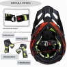 Kask dziecięcy Cross Enduro z goglami i rękawicami L 56-57 cm czerwony