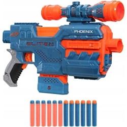 USZKODZONY PISTOLET NERF ELITE 2.0 PHOENIX CS-6 AUTOMAT + CELOWNIK