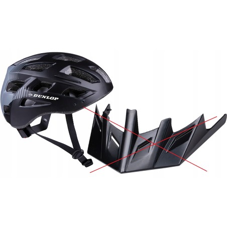 Outlet Kask rowerowy MTB z oświetleniem LED Dunlop r.L 58-61cm czarny