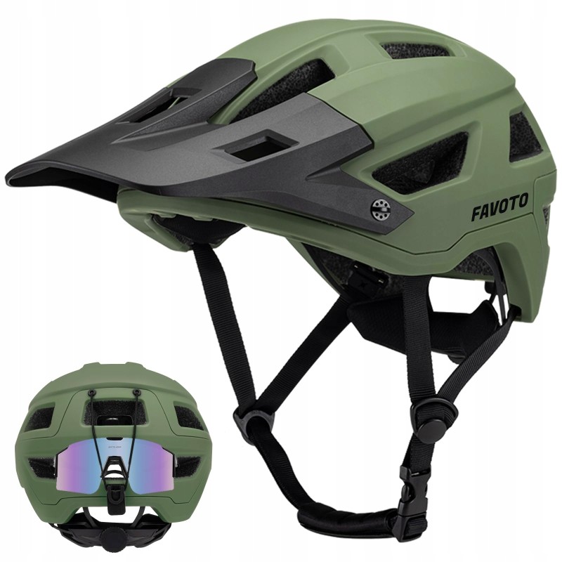 Kask rowerowy z wizjerem Double Inmould MTB CE M 54-58 cm Favoto Górski