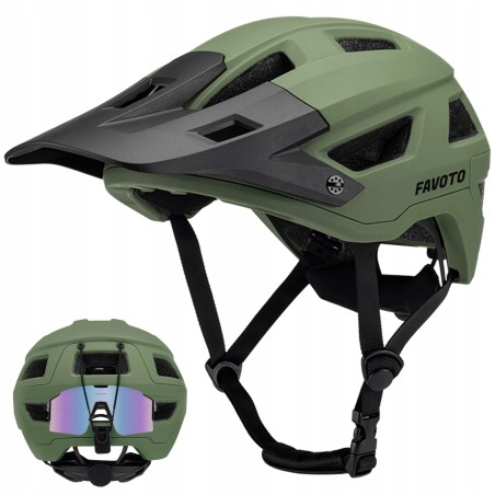 Kask rowerowy z wizjerem Double Inmould MTB CE M 54-58 cm Favoto Górski