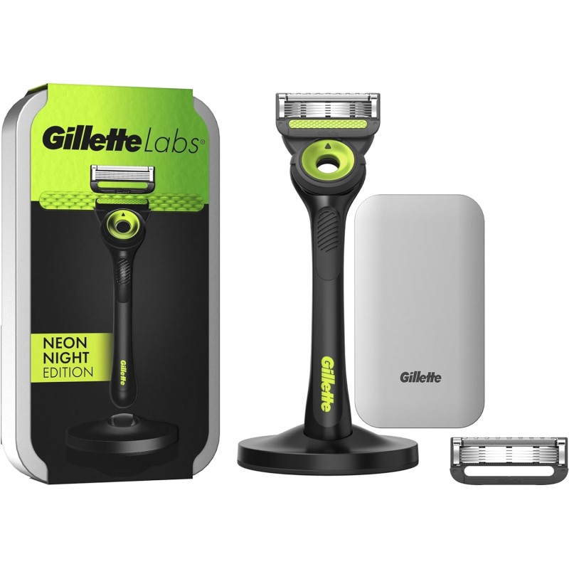GOLARKA GILLETTE LABS NEON NIGHT ZESTAW MASZYNKA + 1x WKŁAD + PODSTAWKA