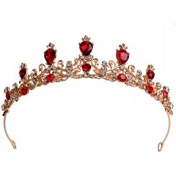 Outlet Diadem księżniczki ze strasu akcesoria do włosów 14,5 x 3,8 cm