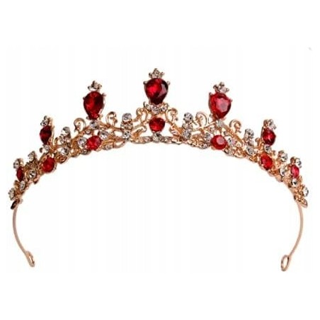 Outlet Diadem księżniczki ze strasu akcesoria do włosów 14,5 x 3,8 cm