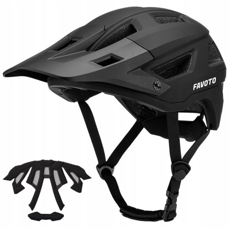 Favoto Lekki kask rowerowy z daszkiem54-62 cm regulacja