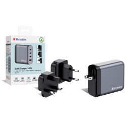 Outlet Ładowarka sieciowa Verbatim GNC-140 3x USB-C PD 140 W 1x USB-A OPIS