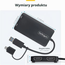 Outlet StarTech Adapter USB-C/A na Dual HDMI 2x HDMI 4K 1080p Mac Windows