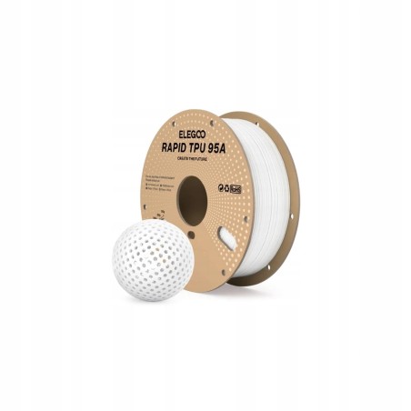 Outlet Elegoo Filament TPU 95A 1.75 mm 1 kg Biały Do Drukarki 3D