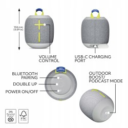 USZKODZONY Głośnik przenośny Ultimate Ears Wonderboom 4 Active Biały/żołty