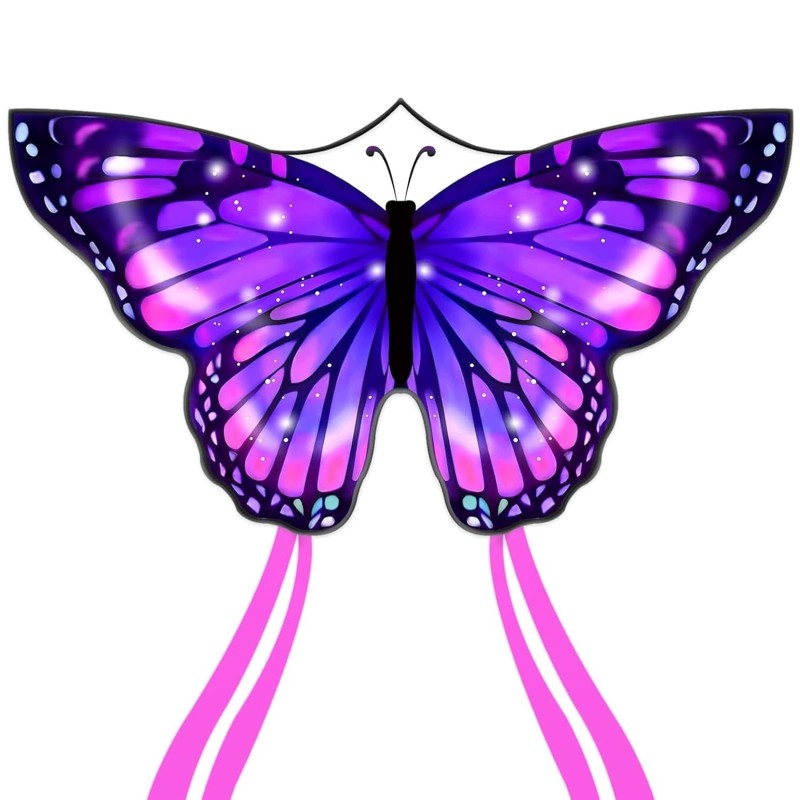 Outlet Flying Hoefer latawiec jednosznurkowy Motyl 140 × 71 cm, fioletowy