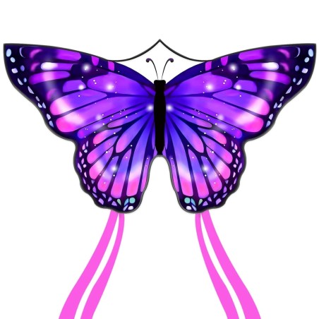 Outlet Flying Hoefer latawiec jednosznurkowy Motyl 140 × 71 cm, fioletowy