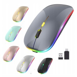 Outlet Mysz Bezprzewodowa Bluetooth USB 2,4GHz LED Szara