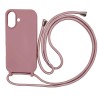 Outlet Ququcheng etui iPhone 16 6,1 ze smyczą elastyczne TPU Rose Gold