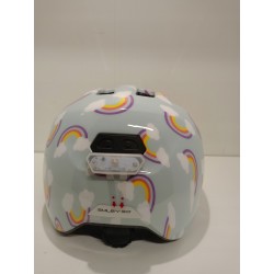 Outlet Kask rowerowy dziecięcy Abus Smiley 3.0 LED Blue Rainbow M 50-55cm