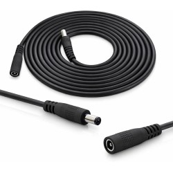 InLine kabel przedłużający DC dł. 5m 3,5x1,35mm męski żeński AWG18 czarny