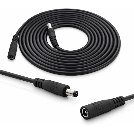 InLine kabel przedłużający DC dł. 5m 3,5x1,35mm męski żeński AWG18 czarny
