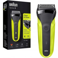 USZKODZONY Braun Series 3 300 Golarka elektryczna czarna/limonkowa