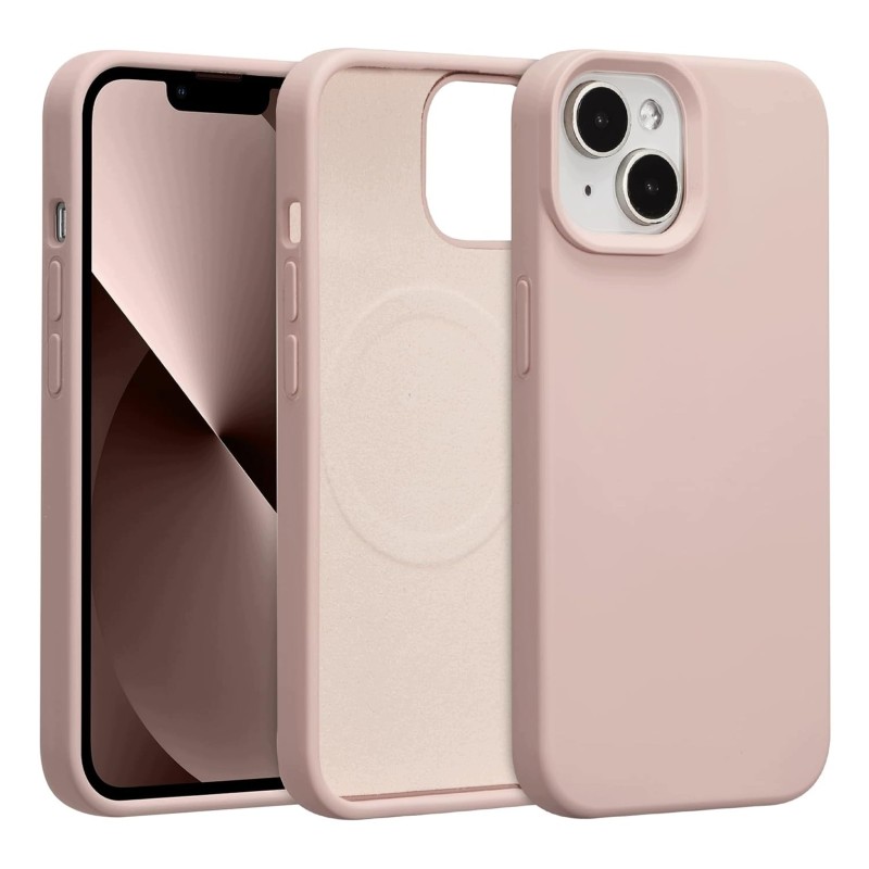 Outlet UCASONG Magnetyczne silikonowe etui do iPhone'a 13/14 różowe