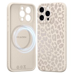 Outlet Saqmkil etui do Apple iPhone 15 Pro MagSafe TPU beżowe leopard