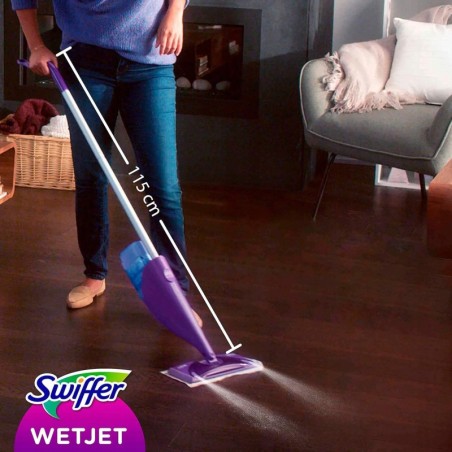 Uszkodzony Swiffer WetJet zestaw do czyszczenia drewna +płyn do drewna OPIS