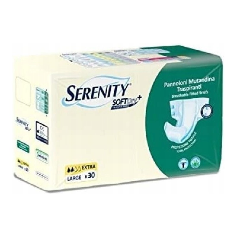 Majtki chłonne nietrzymanie moczu Serenity SOFTDRY - 100 g 30 sztuk