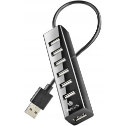 Outlet Wejsćie HUB USB NGS IHUB7 TINY ciemny czarny rozszerzenie portów USB