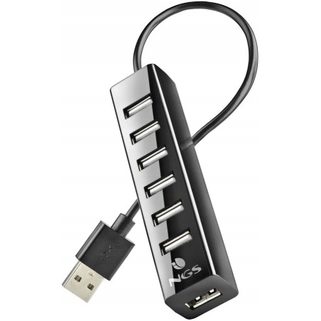 Outlet Wejsćie HUB USB NGS IHUB7 TINY ciemny czarny rozszerzenie portów USB