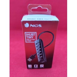Outlet Wejsćie HUB USB NGS IHUB7 TINY ciemny czarny rozszerzenie portów USB