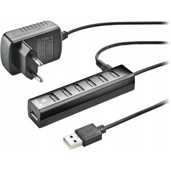 Outlet Wejsćie HUB USB NGS IHUB7 TINY ciemny czarny rozszerzenie portów USB