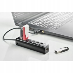 Outlet Wejsćie HUB USB NGS IHUB7 TINY ciemny czarny rozszerzenie portów USB