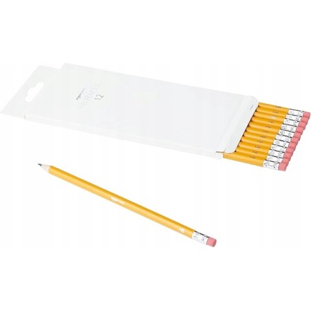 Outlet Zestaw Ołówków z gumką 12 sztuk klasyczne grafitowe Amazon Basics