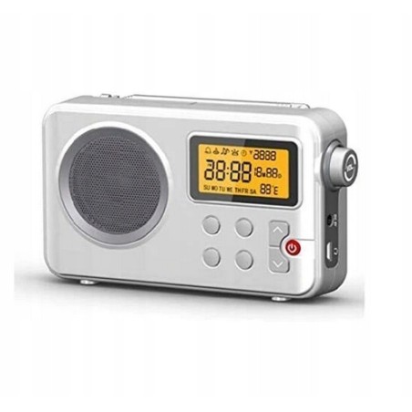 Outlet Radio sieciowe AM, FM NK NK-AB1904-FM białe z wyciąganą antenką LCD