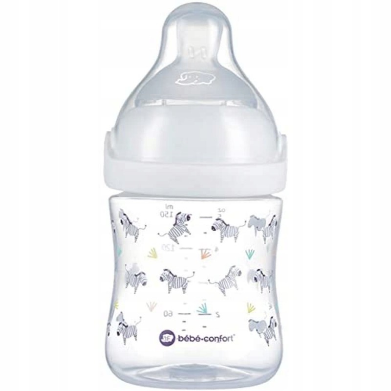 Butelka silikonowa 150 ml Bebe Comfort 0m+ zebra BPA FREE CE
