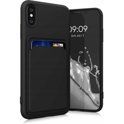 Etui kwmobile do Apple iPhone XS - Elastyczne etui TPU z kieszonką na kartę