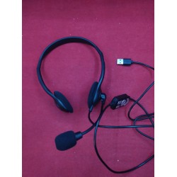 Outlet OQO Słuchawki minimalistyczne czarne mikrofon do pracy USB z panelem