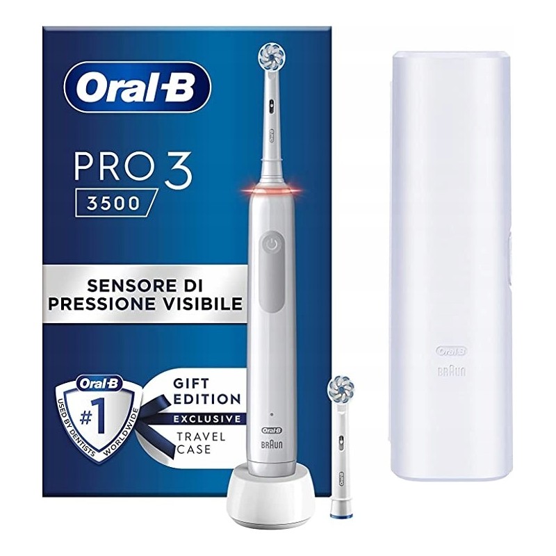 Outlet Szczoteczka elektryczna obrotowa Oral-B Pro 3 3500 biała timer