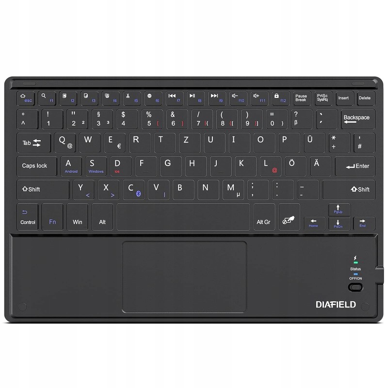 Outlet 1byone DIAFIELD klawiatura Bluetooth czarna z touchpadem format ES Outlet 1byone DIAFIELD klawiatura Bluetooth czarna z touchpadem format ES