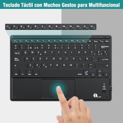 Outlet 1byone DIAFIELD klawiatura Bluetooth czarna z touchpadem format ES