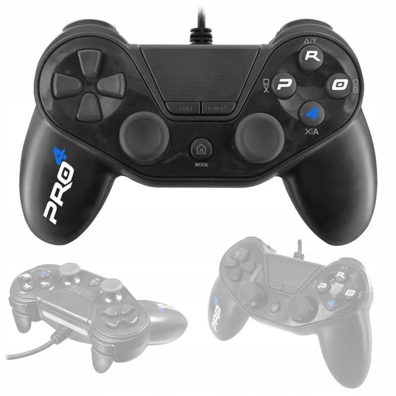 Outlet Kontroler przewodowy pad gamingowy do PS3 PS4 PC czarny OPIS