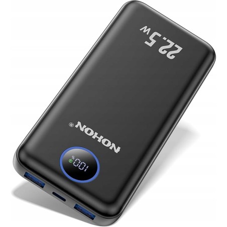 Outlet NOHON Powerbank 22,5 W 10 000 Mah czarny kompaktowy USB 3.0 x2 Kabel