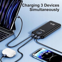 Outlet NOHON Powerbank 22,5 W 10 000 Mah czarny kompaktowy USB 3.0 x2 Kabel