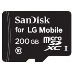 Outlet SanDisk 200 GB microSDXC do LG Mobile prędkość transmisji do 90 MB/s