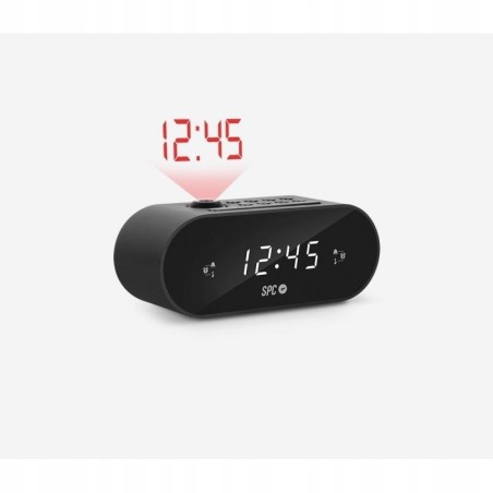 Outlet Radio SPC czarny Frodi Max 0.9" 10 miejsc pamięci alarm projektor