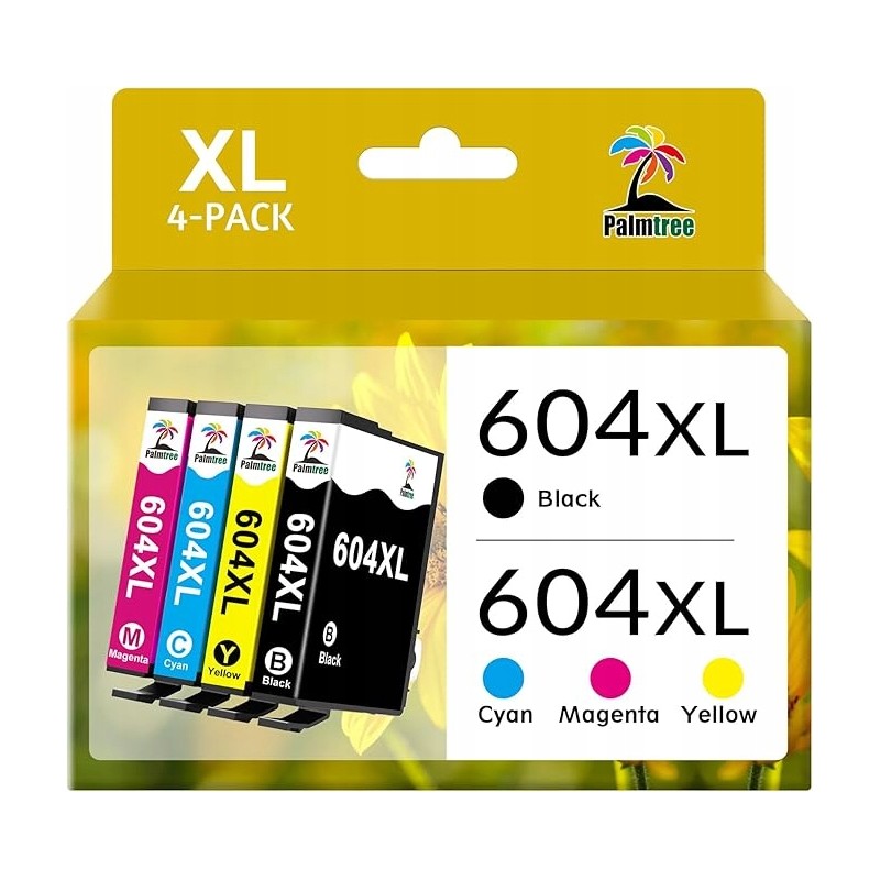Outlet Zestaw tuszy do drukarki Epson CMYK trójkolor czarny 604 XL Palmtree