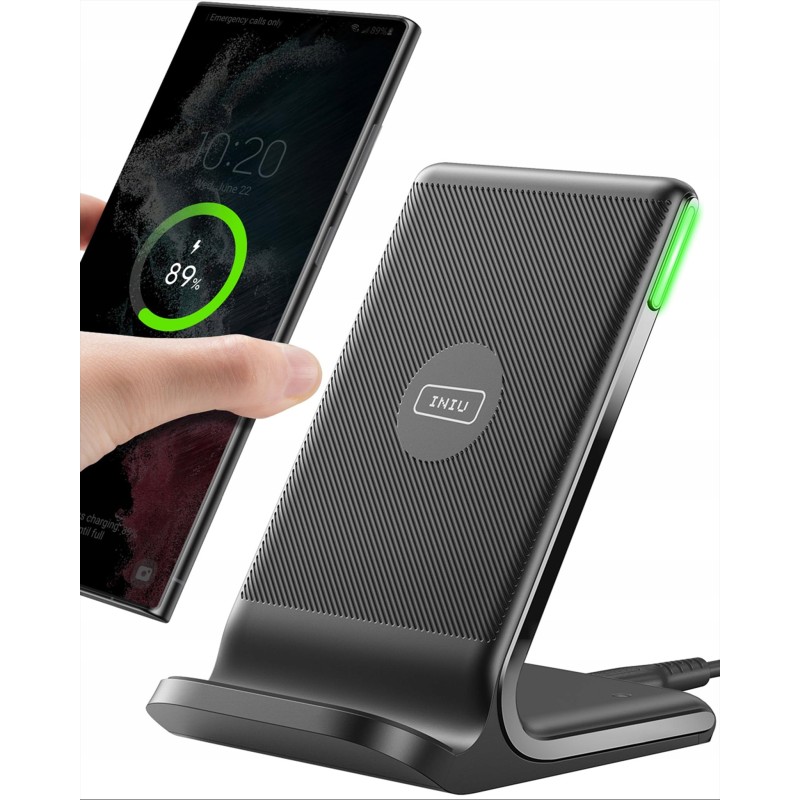 Outlet Stacja ładująca indukcyjnie na USB C INIU czarna ze stojakiem styl Outlet Stacja ładująca indukcyjnie na USB C INIU czarna ze stojakiem styl